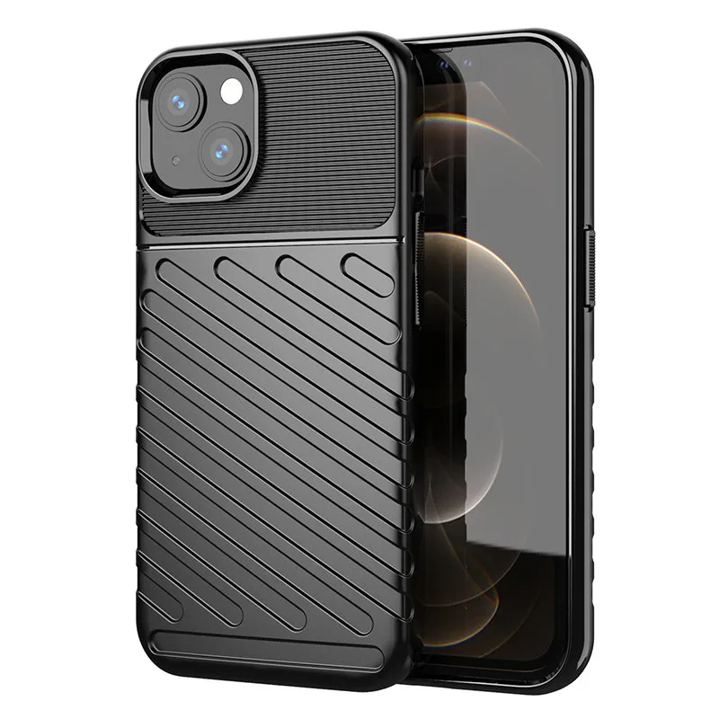 Thunder Case Flexibilné Tough Rugged Cover TPU puzdro pre iPhone 13 mini čierne