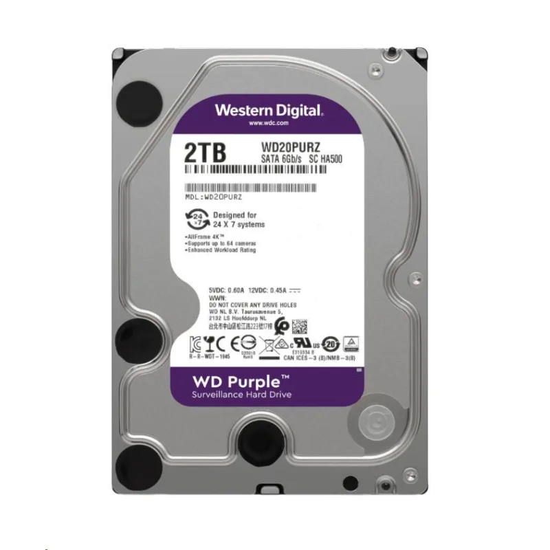 WD PURPLE WD23PURZ 2TB, SATA III 3.5", 64MB, 175MB/ s, Low Noise, …