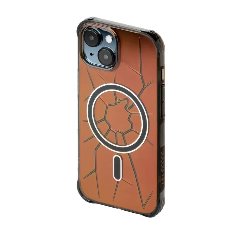 Silikónové puzdro MagSafe Kingxbar PQY Crack Series pre iPhone 15 - čierne