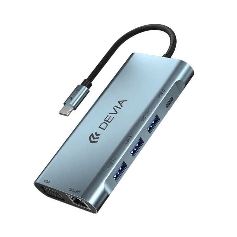 Devia USB-C Hub Leopard Series 11-in-1 - Deep Gray