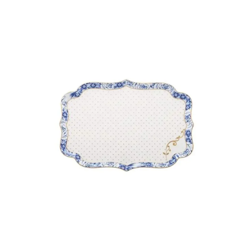 Pip Studio Royal White tác 26x18cm, bílo-modrý