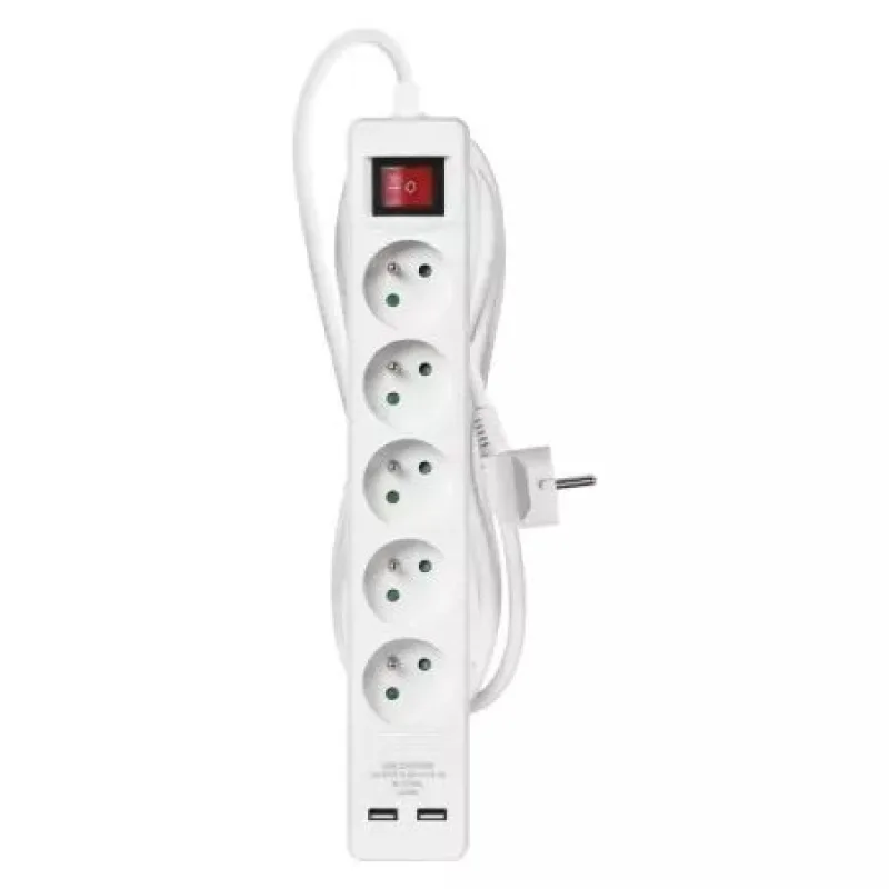 EMOS Predlžovací kábel 16A (5zás.+ vypínač + 2xUSB) 3M P1513RU