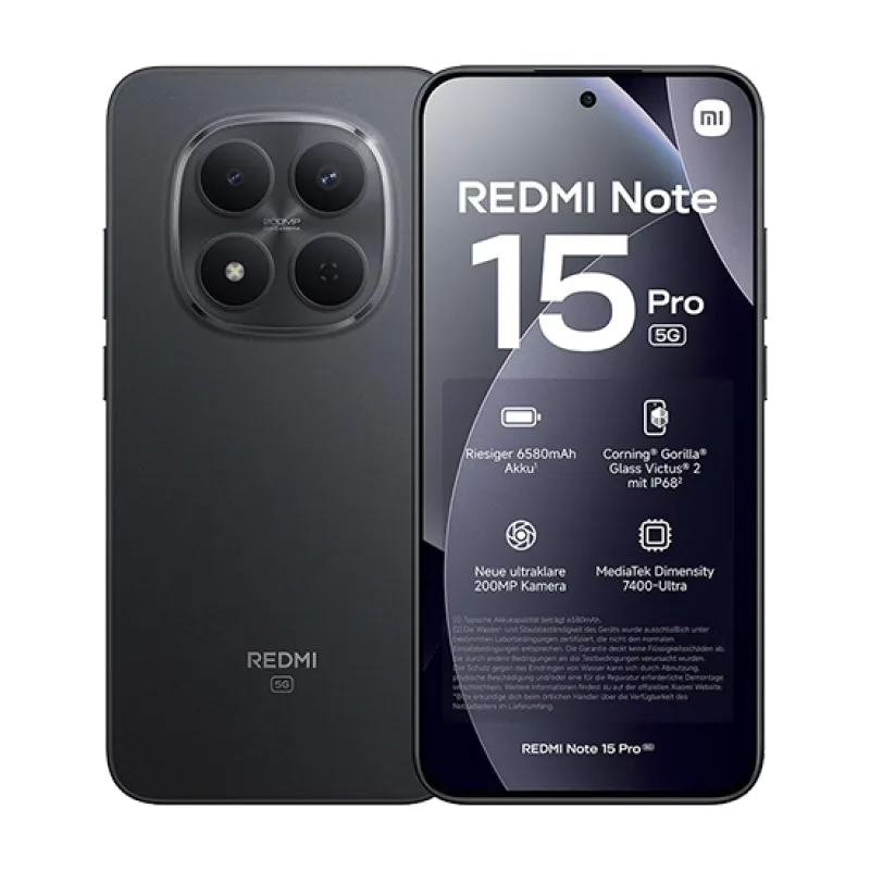 Xiaomi Redmi Note 15 Pro 5G Dual Sim 8GB RAM 512GB - Black