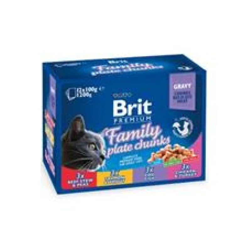 Brit Premium Cat kapsa Family Plate 1200 g (12x100 g)