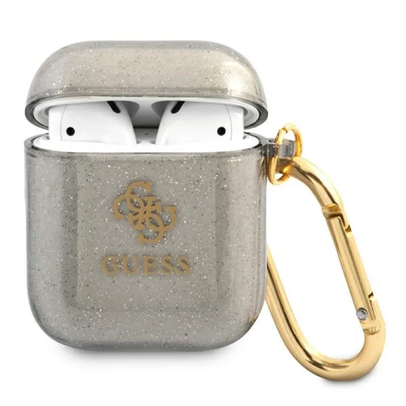 Guess GUA2UCG4GK kryt AirPods black/black Glitter Collection