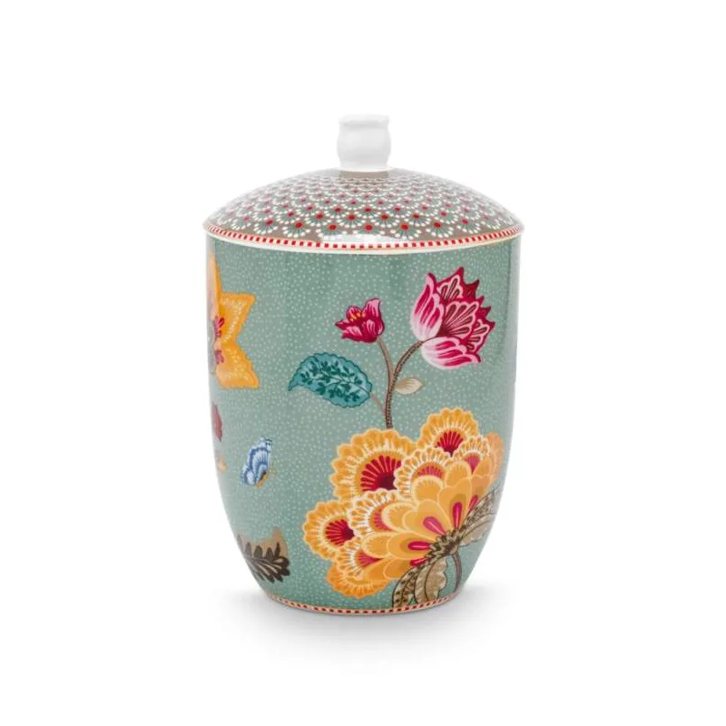 Pip Studio Blooming Tales skladovací dóza 1,5l, modrá
