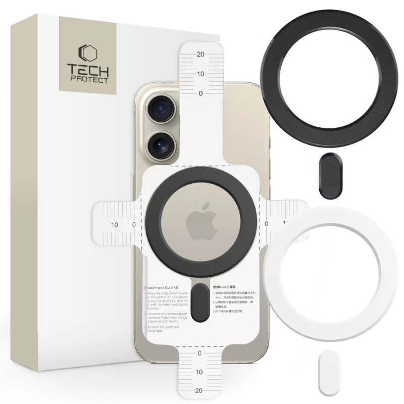 Prsteň Tech-Protect MMP-100 s MagSafe (2 ks) - bielo - čierny