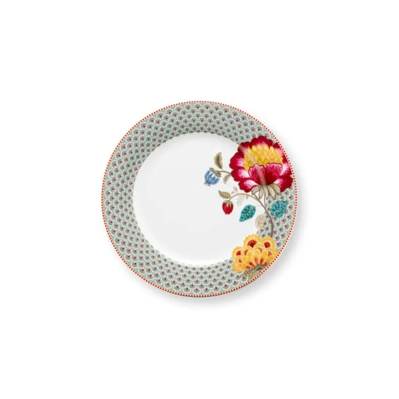 Pip Studio Blooming Tales talíř Ø26,5 cm, modrý