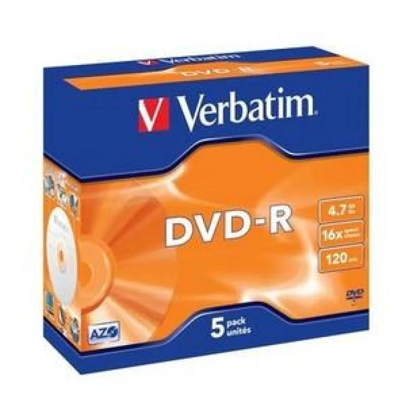 VERBATIM DVD-R (5-pack)Jewel/ 16x/ 4.7GB 43519