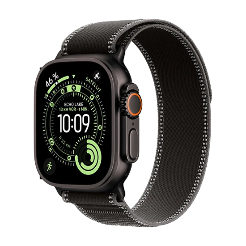 Watch Apple Watch Ultra 3 (2025) 5G 49mm Black Titanium Case with Trail Loop M/L - Black/Charcoal