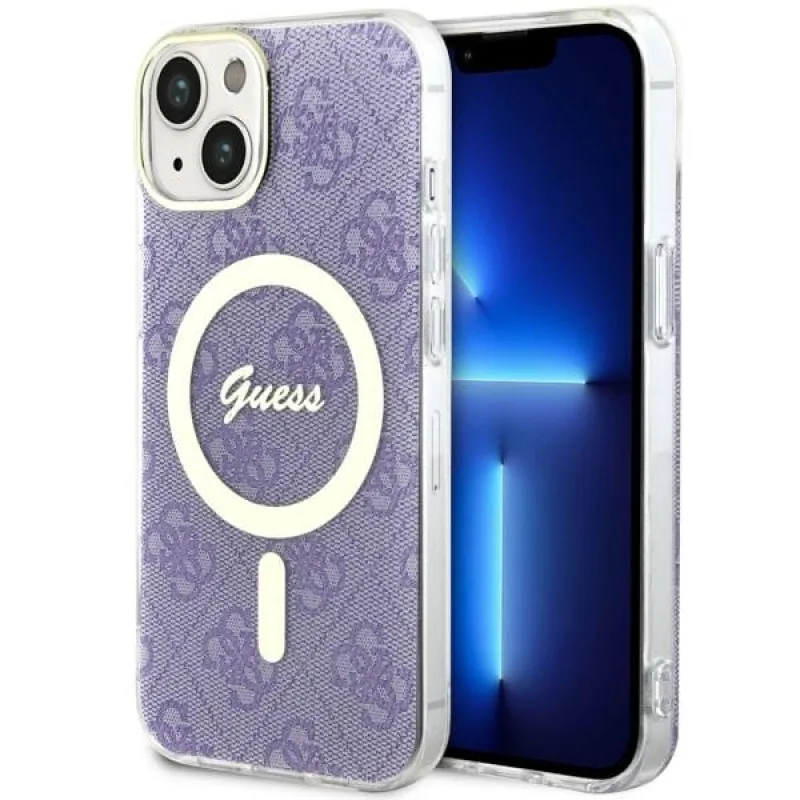 Guess 4G MagSafe puzdro pre iPhone 14 - fialové