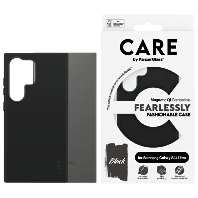 CARE by PanzerGlass Fashion QI Case Samsung Galaxy S24 Ultra - Black