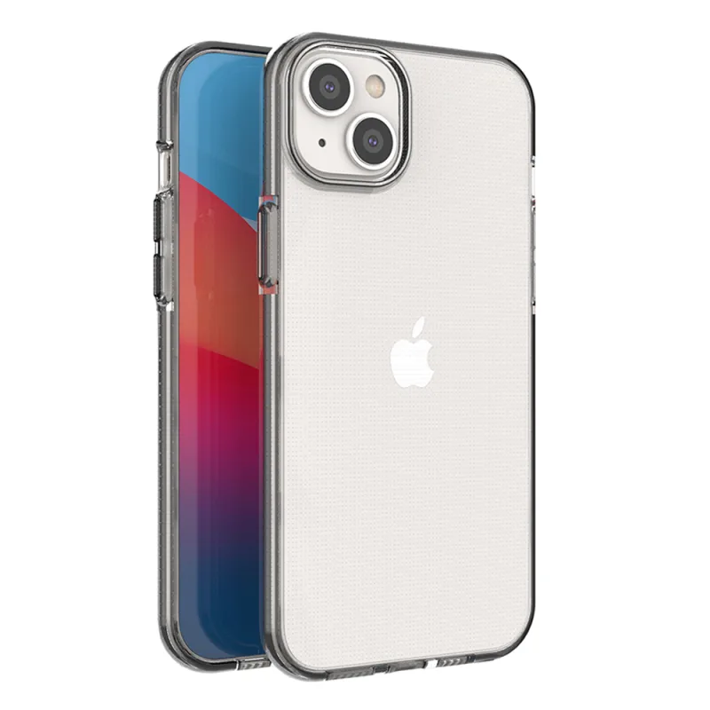 Silikónový obal Spring Case pre iPhone 14 Plus s rámom čierny