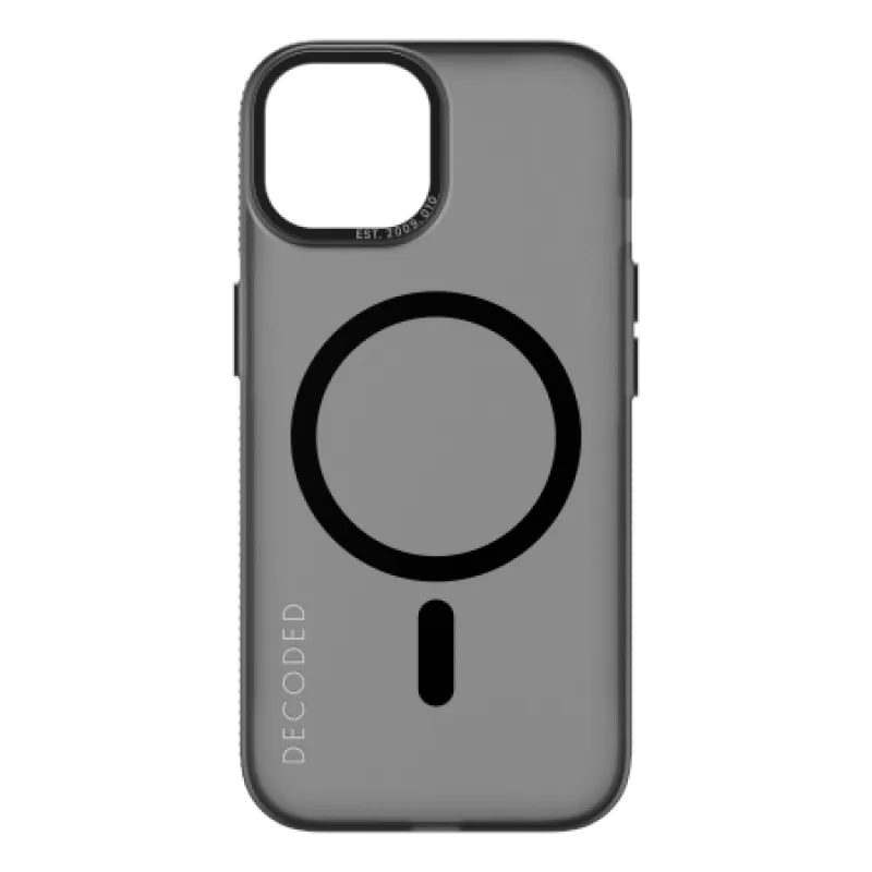Decoded Transparent Grip Case s MagSafe pre iPhone 15 Plus - sivočierne