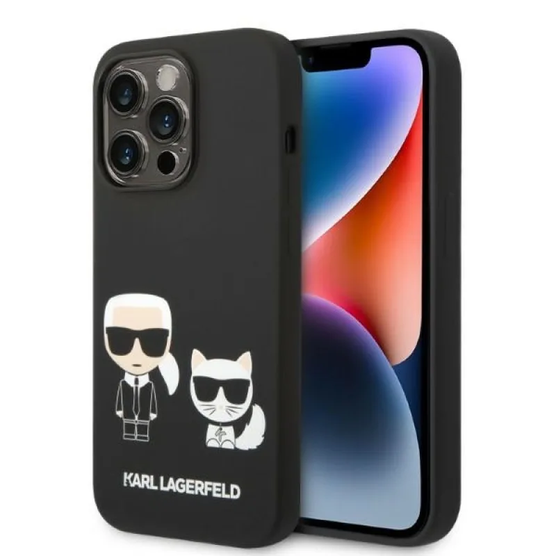 Karl Lagerfeld KLHMP14XSSKCK iPhone 14 Pro Max 6,7 "pevné puzdro čierne / čierne Tekutý silikón Karl & Choupette Magsafe