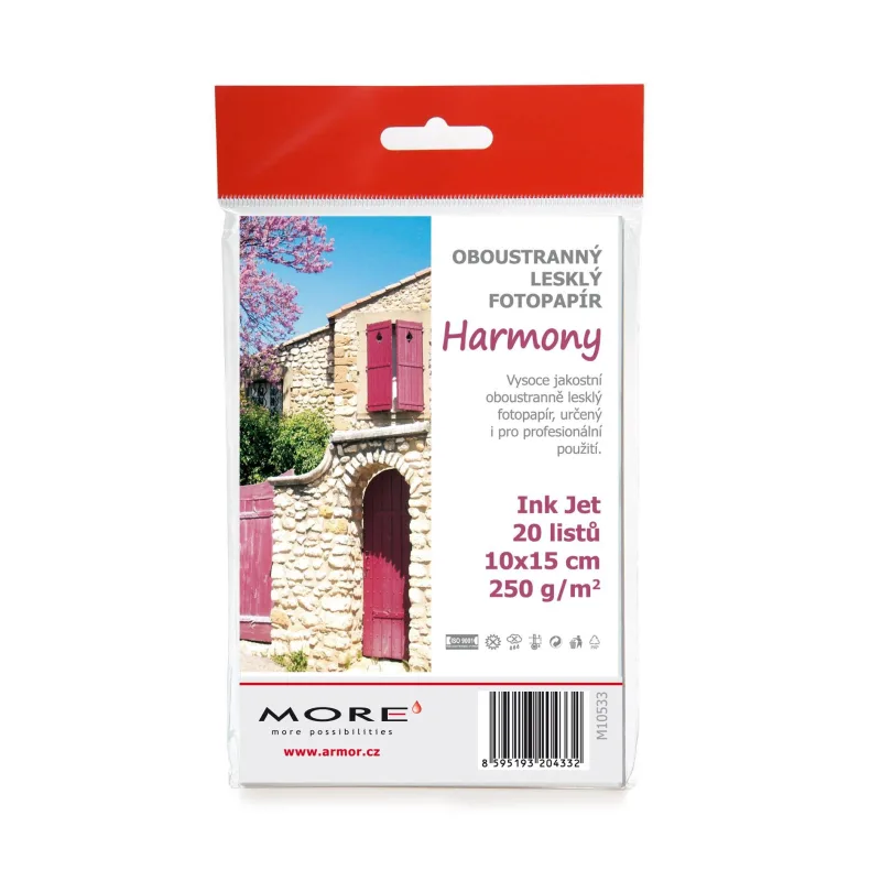 ARMOR Fotopapír Harmony 250g, 10x15cm glossy, 20 listů, photo, inkjet,…