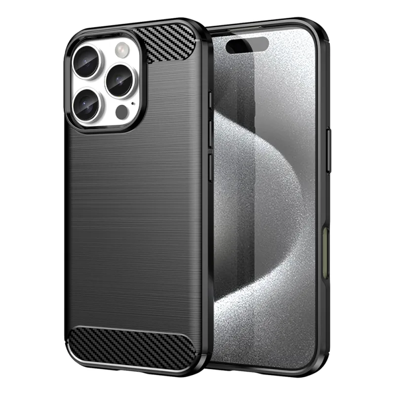 Carbon Case for iPhone 16 Pro Max Silicone Case – Black