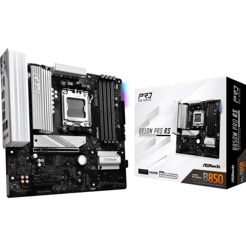 ASRock MB Sc AM5 B850M PRO RS, AMD B850, 4xDDR5, 1xDP, 1xHDMI, mATX…