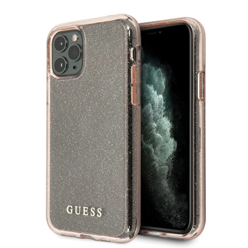 Guess GUHCN58PCGLPI iPhone 11 Pro ružové/ružové pevné puzdro Glitter