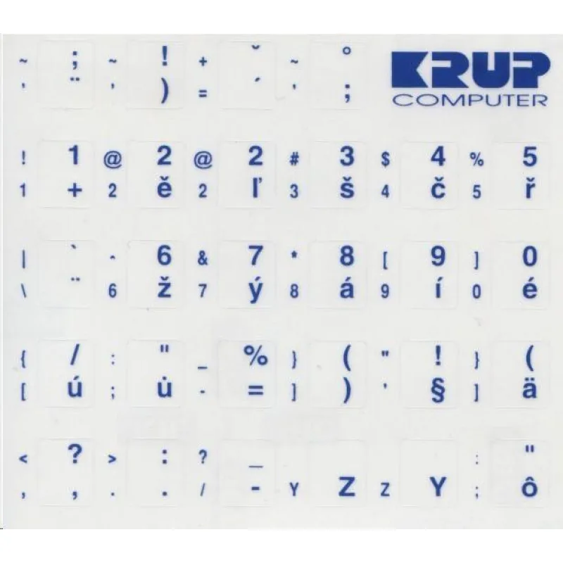 PremiumCord Česká přelepka na klávesnici - bílá pkczb