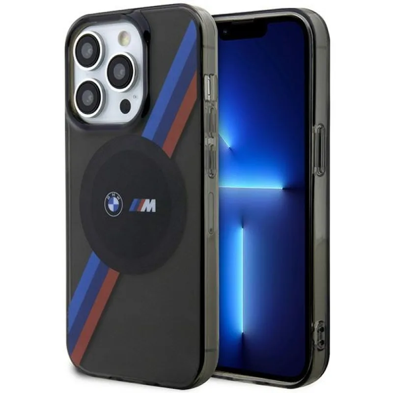 Puzdro BMW BMHMP14XHDTK iPhone 14 Pro Max 6,7" sivo/sivé pevné puzdro Tricolor Stripes MagSafe