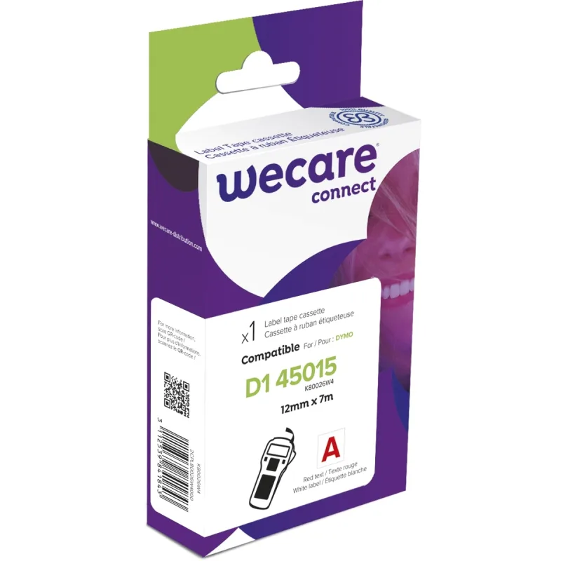 WECARE ARMOR páska kompatibilná s DYMO S0720550, Red/ White, 12MM*7M…