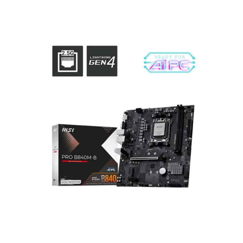 BAZAR - MSI MB Sc AM5 PRO B840M-B, AMD B840, 2xDDR5, 1xHDMI, 1xVGA, …