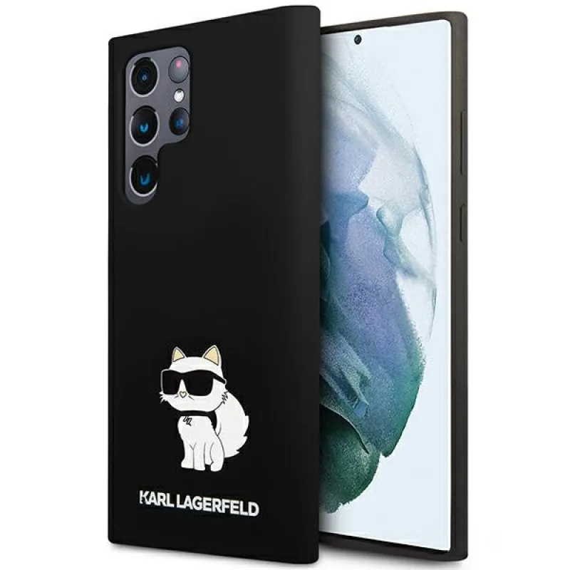 Karl Lagerfeld silikónové puzdro Choupette pre Samsung Galaxy S24 Ultra - čierne