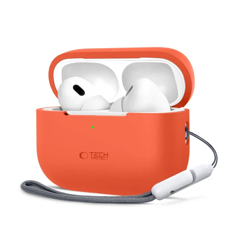 Silikónové puzdro Tech-Protect pre Apple AirPods Pro 1 / 2 - oranžové
