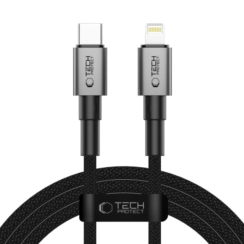 Kábel Tech-Protect Ultraboost DNA USB-C / Lightning PD27W/3A 200 cm - sivý