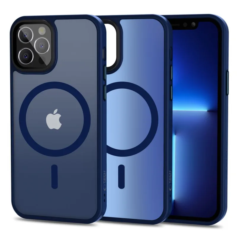 Puzdro Tech-Protect MagMat MagSafe pre iPhone 12 / 12 Pro – matná námornícka modrá