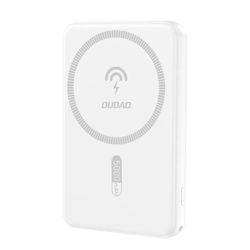 Dudao K14S USB-A / USB-C / MagSafe bezdrôtová powerbanka 20W 5000mAh - biela