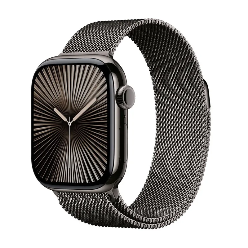 Apple Watch Series 10 GPS + Cellular 42mm Slate Titanium Case with Slate Milanese Loop