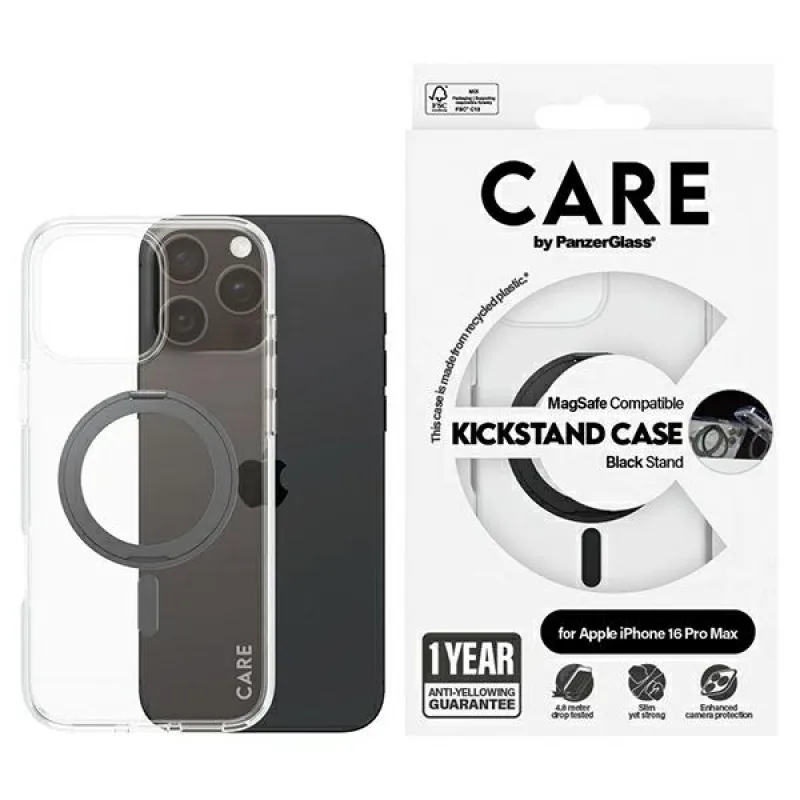 CARE by PanzerGlass Feature Kickstand Case iPhone 16 Pro Max 6,9" čierna/čierna MagSafe 1324