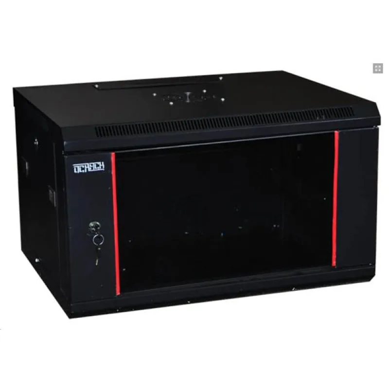 19" OCRACK OCC-15U-45SBK rozvaděč nástěnný 15U/450mm celoskleněné dveře…