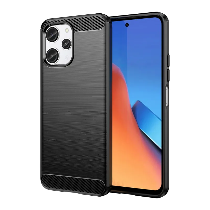Flexibilné puzdro s karbónovým vzorom pre Xiaomi Redmi 12 Carbon Case - čierne