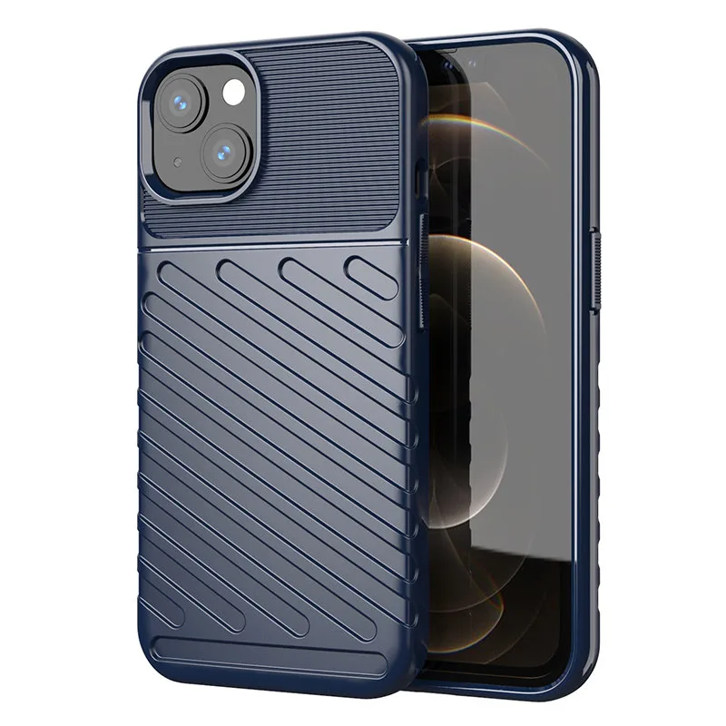 Thunder Case Flexibilné Tough Rugged Cover TPU puzdro pre iPhone 13 mini modré