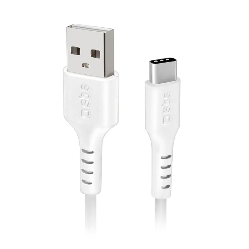 Kábel SBS TECABLEMICROC15W USB-A – USB-C 1,5 m – biely