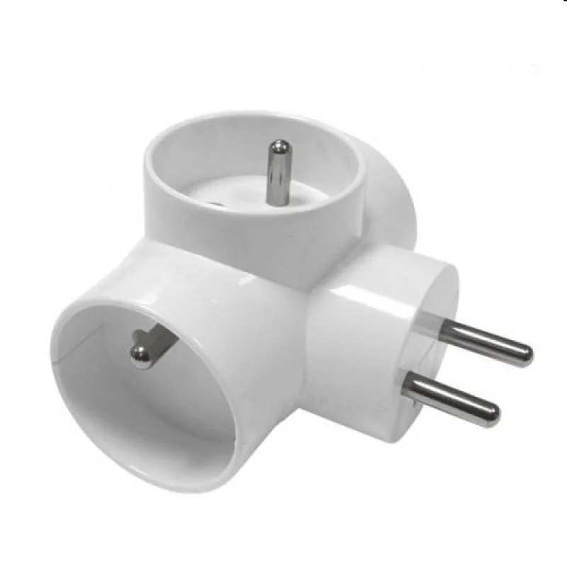 OEM Roztrojka 230V 10A, 3x kulatá, bílá, PPR02