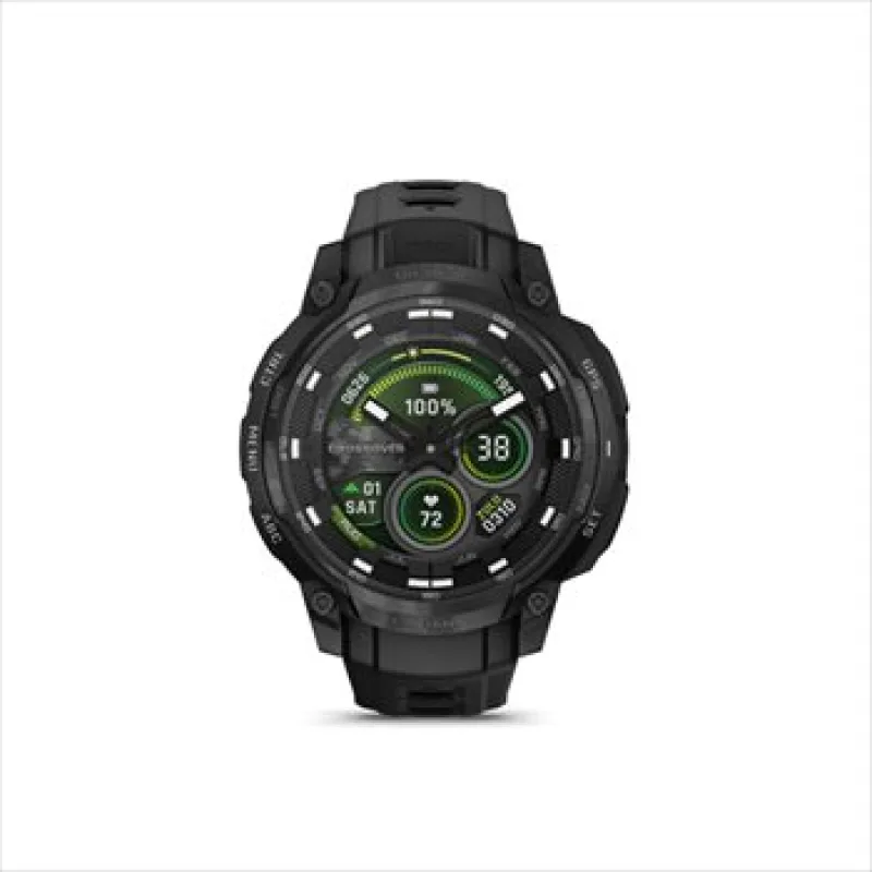Garmin Instinct Crossover AMOLED, Tactical, Black, Black silicone band…