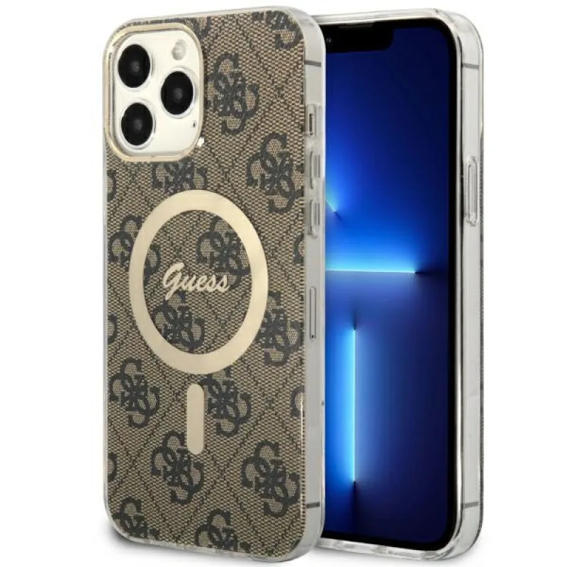 Guess GUHMP13XH4STW iPhone 13 Pro Max 6,7" hnedo-hnedé pevné puzdro 4G MagSafe