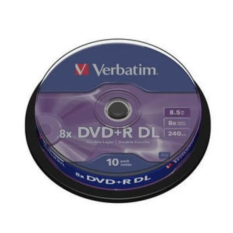 VERBATIM DVD+R(10-pack) Dvojvrstvové/ 8x/ 8.5 GB/ vreteno 43666