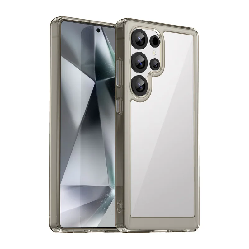 Puzdro Outer Space s gélovým rámom pre Samsung Galaxy S25 Ultra – priehľadné čierne