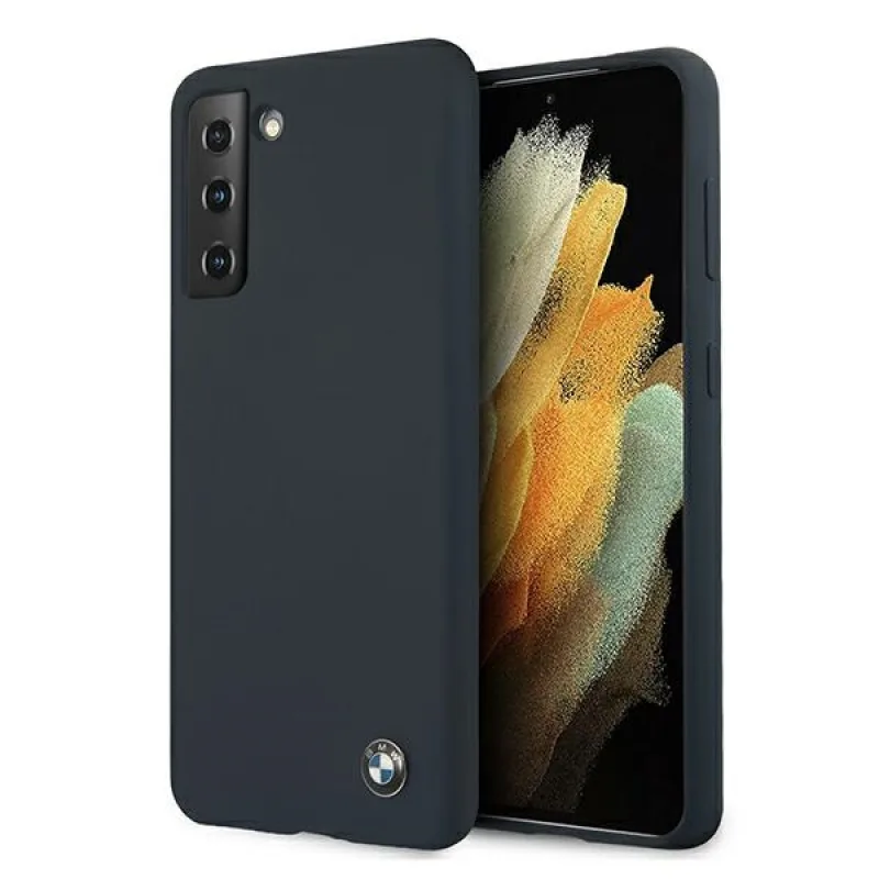 BMW Silicone Signature Case pre Samsung Galaxy S21+ – námornícka modrá
