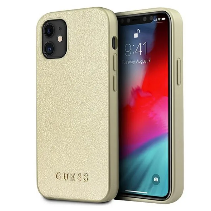 Guess GUHCP12SIGLGO iPhone 12 mini 5,4" zlato/zlaté pevné puzdro Iridescent