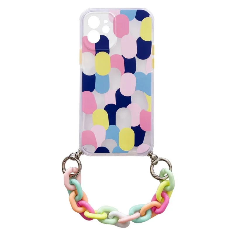 Color Chain Case gélové flexibilné elastické puzdro s príveskom retiazky pre Xiaomi Redmi Note 10 5G viacfarebné (1)
