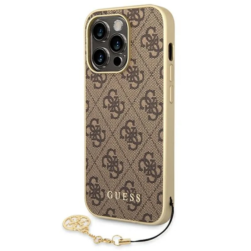 Guess GUHCP14LGF4GBR iPhone 14 Pro 6,1" hnedé/hnedé pevné puzdro 4G Charms Collection