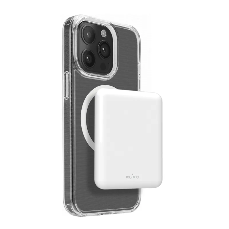 Powerbanka Puro Power Mag 5000mAh s MagSafe USB-C - biela
