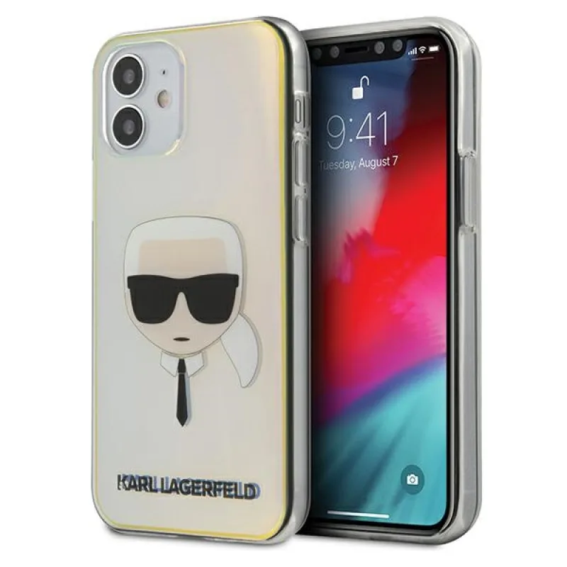 Karl Lagerfeld Iridescent Karl's Head Case pre iPhone 12 mini – viacfarebný