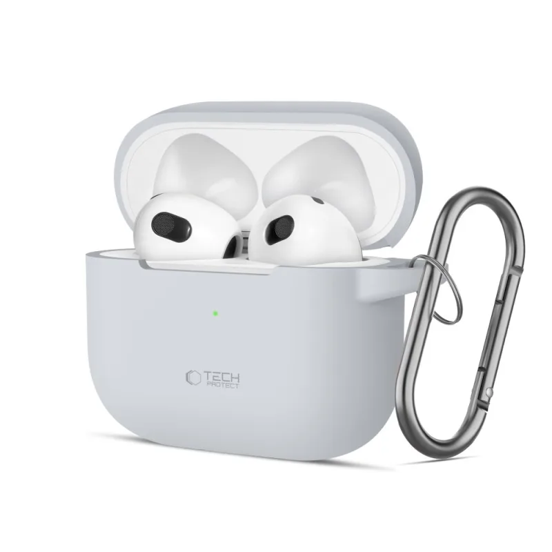 Silikónové háčikové puzdro Tech-Protect pre Apple AirPods 3 – šedé